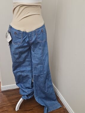 Buffalo David Bitton Blue Denim Maternity Flared Jeans